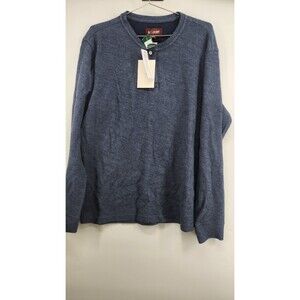 Alesbury Men's Navy Blue Large Mini Rib Waffle Henley Shirt NWT Long Sleeve